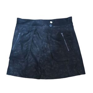 Saints 21 Faux Leather Wrap Mini Skirt